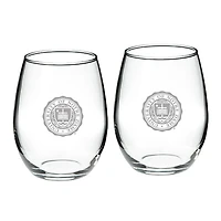 Notre Dame Fighting Irish Logo 21oz 2-Piece Stemless Wine Glass Set