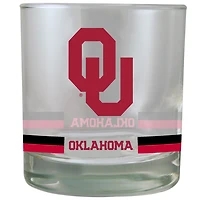 Oklahoma Sooners 10oz Banded Rocks Glass