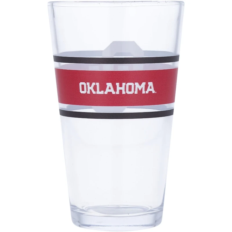 Oklahoma Sooners 16oz Stripe Pint Glass
