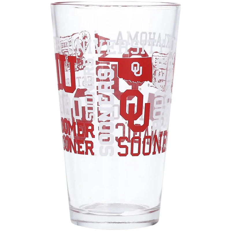 Oklahoma Sooners 16oz Team Spirit Pint Glass