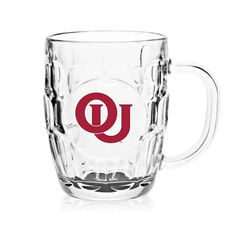 Oklahoma Sooners 20oz Dimpled Glass Mug