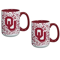Oklahoma Sooners Two-Pack Floral Mug Set