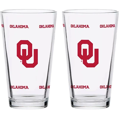 Oklahoma Sooners Two-Pack Knockout 16oz Pint Glass Set