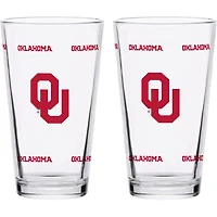 Oklahoma Sooners Two-Pack Knockout 16oz Pint Glass Set