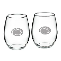 Penn State Nittany Lions 21oz 2-Piece Stemless Wine Glass Set