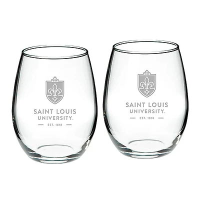 Saint Louis Billikens 21oz 2-Piece Stemless Wine Glass Set