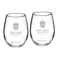 Saint Louis Billikens 21oz 2-Piece Stemless Wine Glass Set