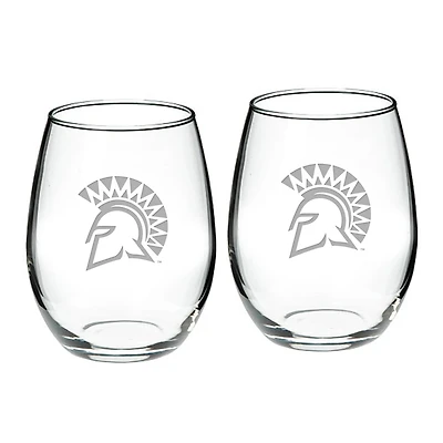 San Jose State Spartans 21oz 2-Piece Stemless Wine Glass Set