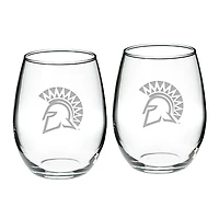 San Jose State Spartans 21oz 2-Piece Stemless Wine Glass Set