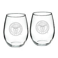 Santa Clara Broncos 21oz 2-Piece Stemless Wine Glass Set
