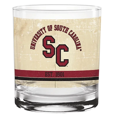 South Carolina Gamecocks 14oz Vintage Retro Rocks Glass