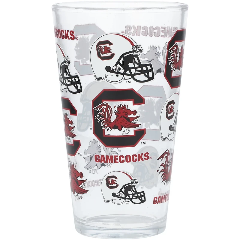 South Carolina Gamecocks 16oz Allover Print Pint Glass