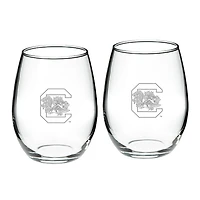 South Carolina Gamecocks 21oz 2-Piece Stemless Wine Glass Set