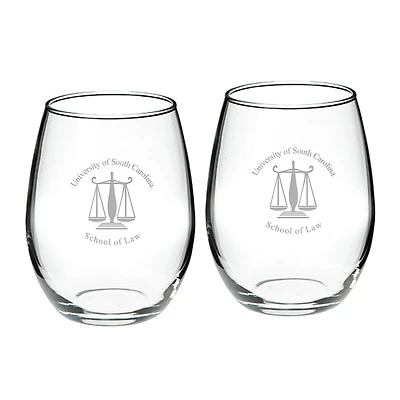 South Carolina Gamecocks 21oz Two-Piece Stemless Wine Glass Set