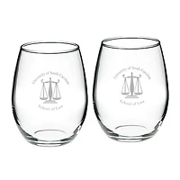 South Carolina Gamecocks 21oz Two-Piece Stemless Wine Glass Set