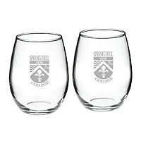 Spring Hill Badgers 21oz Two-Piece Stemless Wine Glass Set