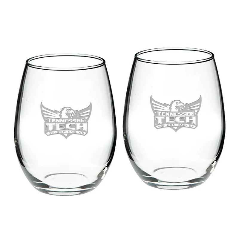 Tennessee Tech Golden Eagles 2-Piece 21oz Stemless Wine Glass Set