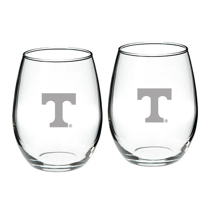 Tennessee Volunteers 21oz 2-Piece Stemless Wine Glass Set
