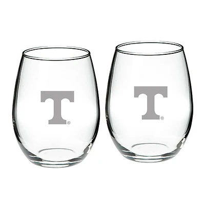 Tennessee Volunteers 21oz 2-Piece Stemless Wine Glass Set