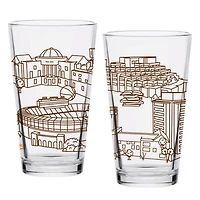 Tennessee Volunteers Two-Pack 16oz Campus Line Art Pint Glass Set