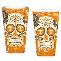 Tennessee Volunteers Two-Pack 16oz Dia De Los Muertos Pint Glass Set