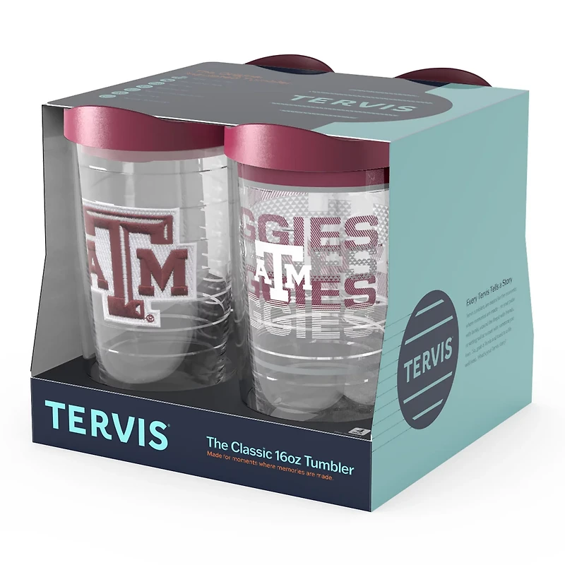 Tervis Texas AM Aggies Four-Pack 16oz Classic Tumbler Set