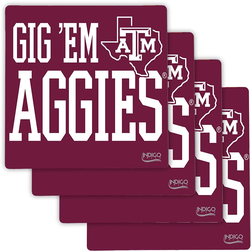 Texas AM Aggies Four-Pack Specialty Coaster Set