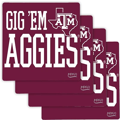 Texas AM Aggies Four-Pack Specialty Coaster Set