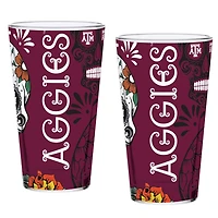Texas AM Aggies Two-Pack 16oz Dia De Los Muertos Pint Glass Set