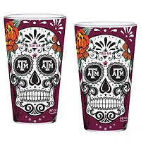 Texas AM Aggies Two-Pack 16oz Dia De Los Muertos Pint Glass Set
