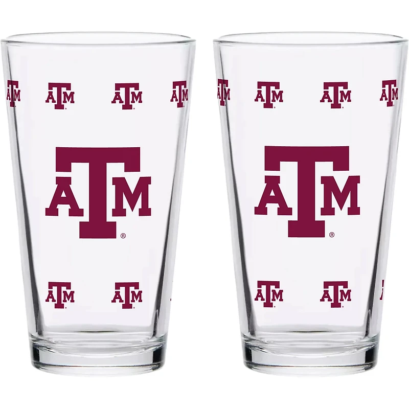 Texas AM Aggies Two-Pack Knockout 16oz Pint Glass Set