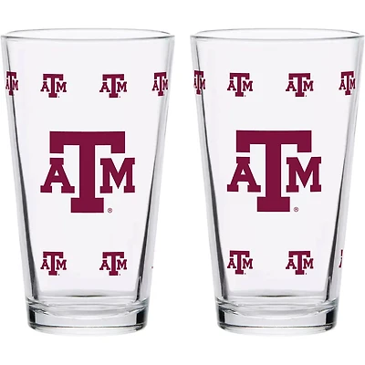 Texas AM Aggies Two-Pack Knockout 16oz Pint Glass Set