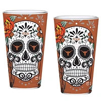 Texas Longhorns Two-Pack 16oz Dia De Los Muertos Pint Glass Set