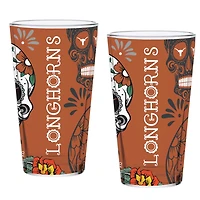 Texas Longhorns Two-Pack 16oz Dia De Los Muertos Pint Glass Set