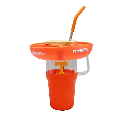 The Memory Company Tennessee Volunteers 40oz Glass Tumbler with Silicone Snack Tray
