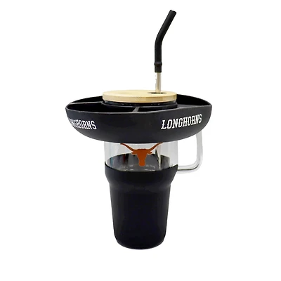 The Memory Company Texas Longhorns 40oz Glass Tumbler with Silicone Snack Tray