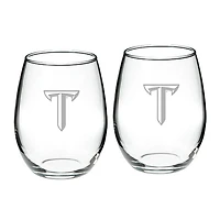 Troy University Trojans 21oz 2-Piece Stemless Wine Glass Set