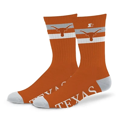 Unisex Starter Texas Longhorns Team Color Two-Stripe Crew Socks