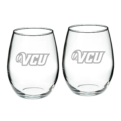 VCU Rams 21oz 2-Piece Stemless Wine Glass Set