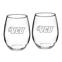 VCU Rams 21oz 2-Piece Stemless Wine Glass Set