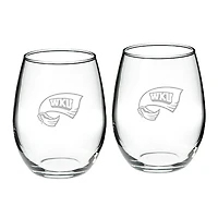 Western Kentucky Hilltoppers 2-Piece 21oz Stemless Wine Glass Set