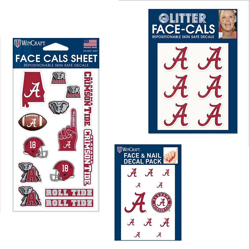 WinCraft Alabama Crimson Tide 4" x 7" Waterless Tattoos Set