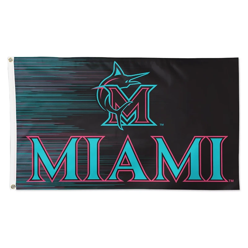 WinCraft Miami Marlins 3' x 5' Single-Sided Deluxe Flag
