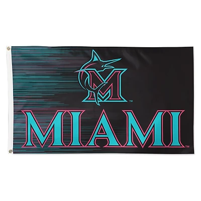 WinCraft Miami Marlins 3' x 5' Single-Sided Deluxe Flag