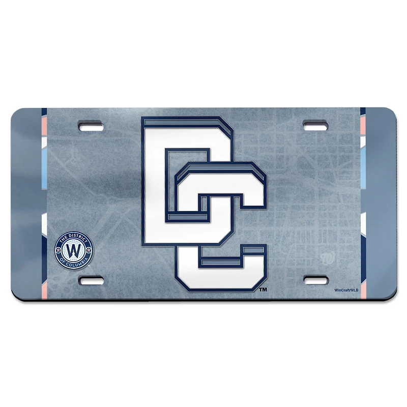 Wincraft Washington Nationals Laser Cut Metallic Acrylic License Plate City Connect