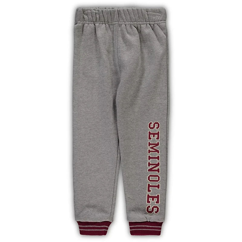 Colosseum Heathered Gray Florida State Seminoles Poppies Hoodie and Sweatpants Set