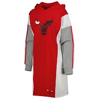 G-III 4Her by Carl Banks /White Chicago Bulls Bootleg Long Sleeve Hoodie T-Shirt Dress