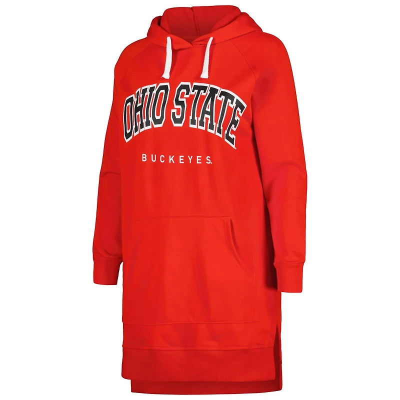 Gameday Couture Ohio State Buckeyes Take a Knee Raglan Hooded Sweatshirt Dress