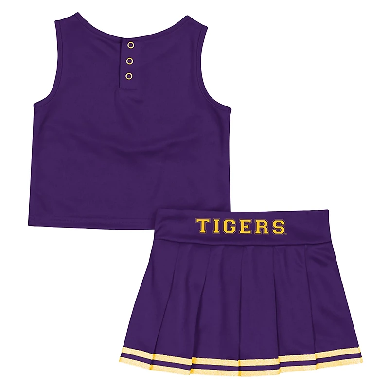 Girls Colosseum LSU Tigers Time For Recess Cheer Top Skirt Set