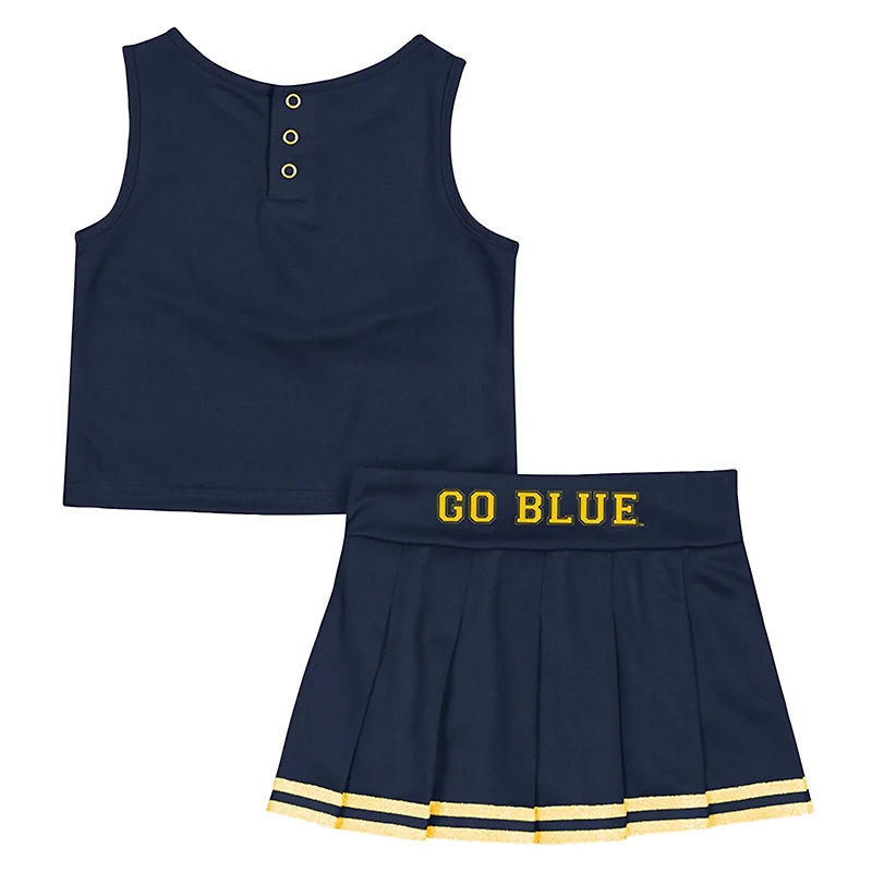 Girls Colosseum Michigan Wolverines Time For Recess Cheer Top Skirt Set